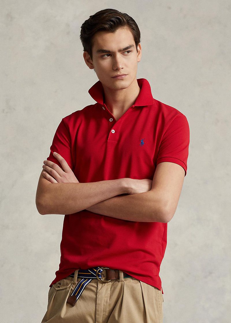 Poleras Polo Polo Ralph Lauren Hombre Slim Fit Stretch Mesh Chile Rojas AXJOU-6431